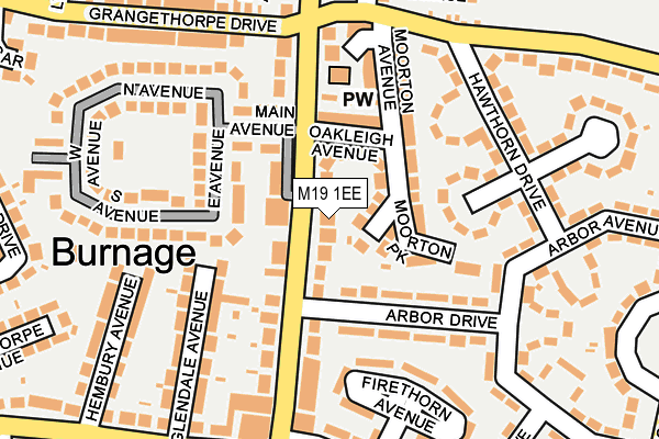 M19 1EE map - OS OpenMap – Local (Ordnance Survey)