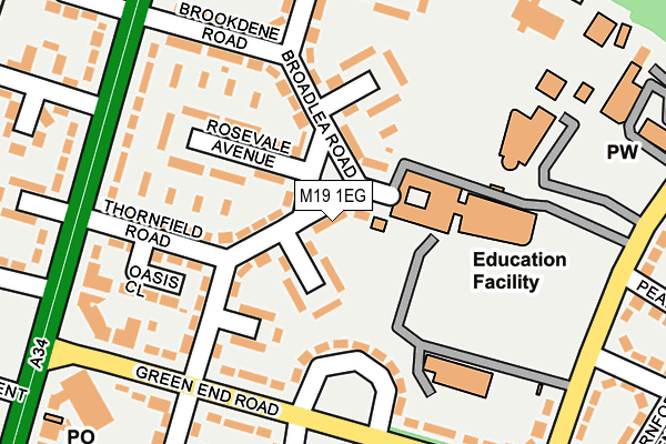 M19 1EG map - OS OpenMap – Local (Ordnance Survey)