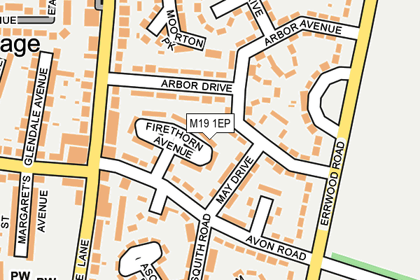 M19 1EP map - OS OpenMap – Local (Ordnance Survey)