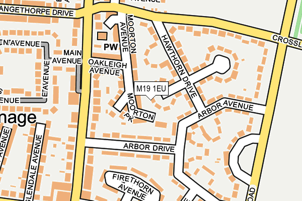 M19 1EU map - OS OpenMap – Local (Ordnance Survey)