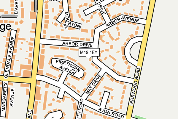 M19 1EY map - OS OpenMap – Local (Ordnance Survey)