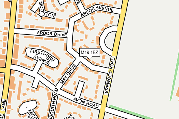 M19 1EZ map - OS OpenMap – Local (Ordnance Survey)