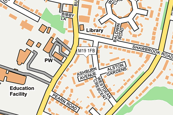 M19 1FB map - OS OpenMap – Local (Ordnance Survey)