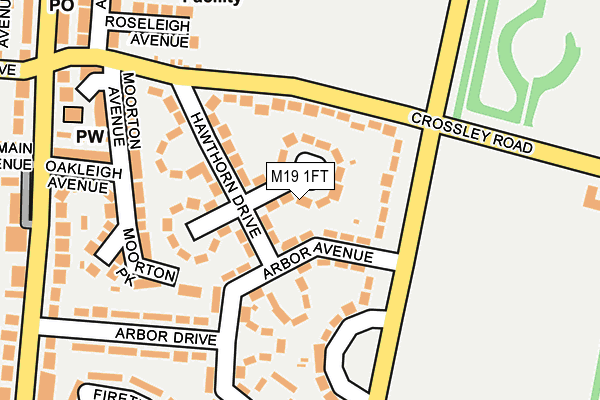 M19 1FT map - OS OpenMap – Local (Ordnance Survey)