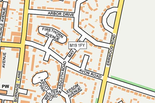 M19 1FY map - OS OpenMap – Local (Ordnance Survey)