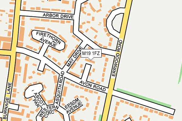 M19 1FZ map - OS OpenMap – Local (Ordnance Survey)