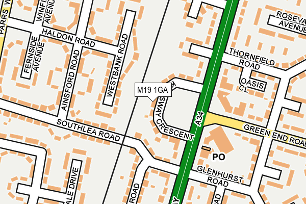 M19 1GA map - OS OpenMap – Local (Ordnance Survey)