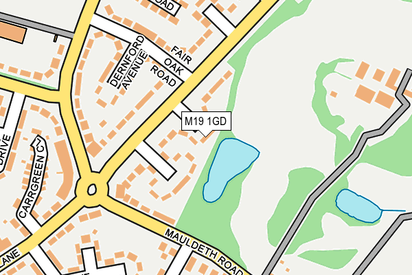 M19 1GD map - OS OpenMap – Local (Ordnance Survey)