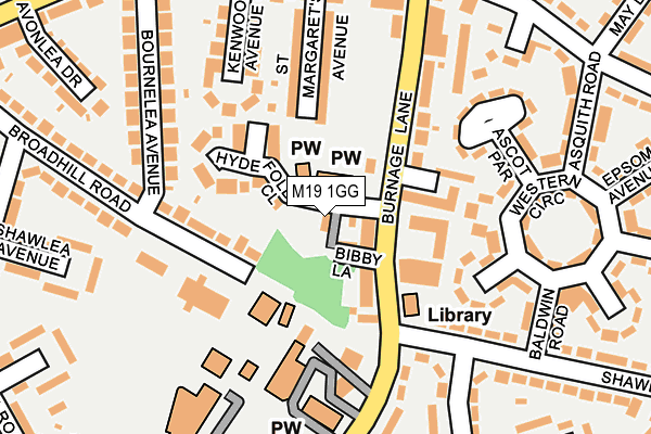 M19 1GG map - OS OpenMap – Local (Ordnance Survey)