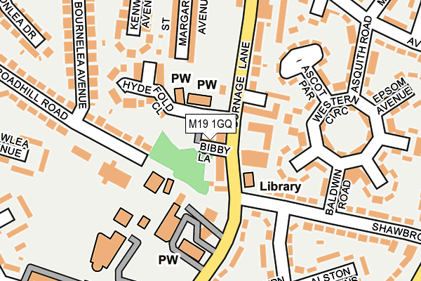 M19 1GQ map - OS OpenMap – Local (Ordnance Survey)