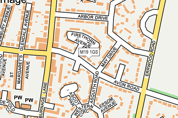 M19 1GS map - OS OpenMap – Local (Ordnance Survey)