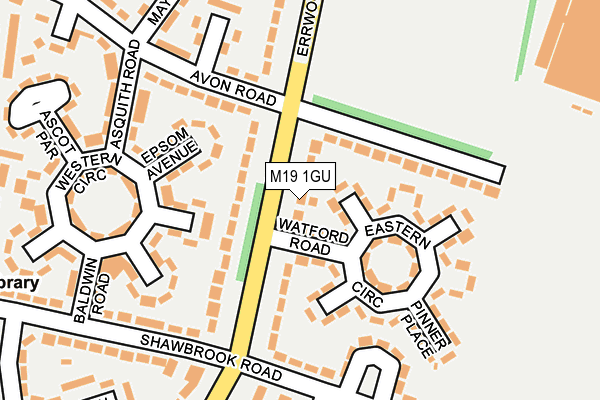 M19 1GU map - OS OpenMap – Local (Ordnance Survey)