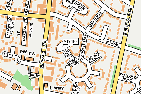 M19 1HF map - OS OpenMap – Local (Ordnance Survey)