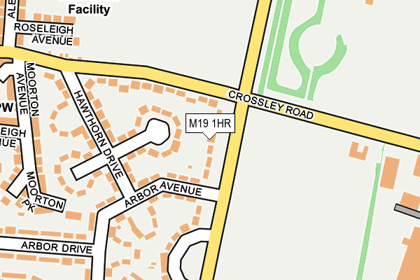 M19 1HR map - OS OpenMap – Local (Ordnance Survey)