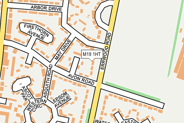 M19 1HT map - OS OpenMap – Local (Ordnance Survey)
