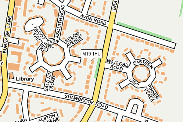 M19 1HU map - OS OpenMap – Local (Ordnance Survey)