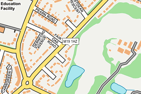 M19 1HZ map - OS OpenMap – Local (Ordnance Survey)