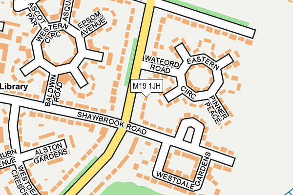 M19 1JH map - OS OpenMap – Local (Ordnance Survey)