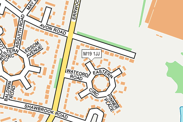 M19 1JJ map - OS OpenMap – Local (Ordnance Survey)