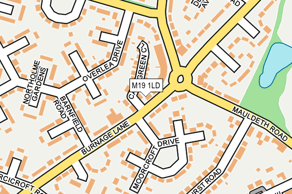 M19 1LD map - OS OpenMap – Local (Ordnance Survey)