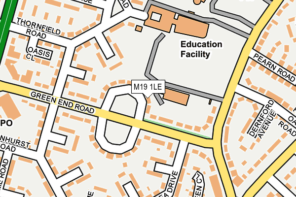 M19 1LE map - OS OpenMap – Local (Ordnance Survey)