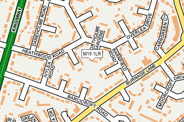 M19 1LR map - OS OpenMap – Local (Ordnance Survey)