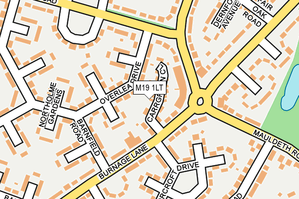 M19 1LT map - OS OpenMap – Local (Ordnance Survey)