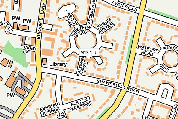 M19 1LU map - OS OpenMap – Local (Ordnance Survey)