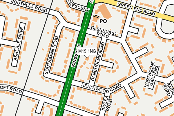 M19 1NG map - OS OpenMap – Local (Ordnance Survey)