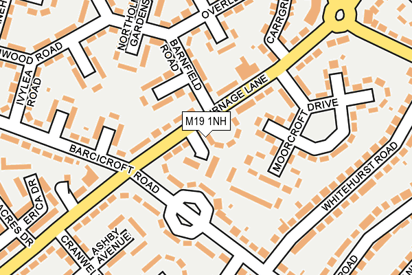 M19 1NH map - OS OpenMap – Local (Ordnance Survey)