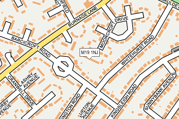 M19 1NJ map - OS OpenMap – Local (Ordnance Survey)