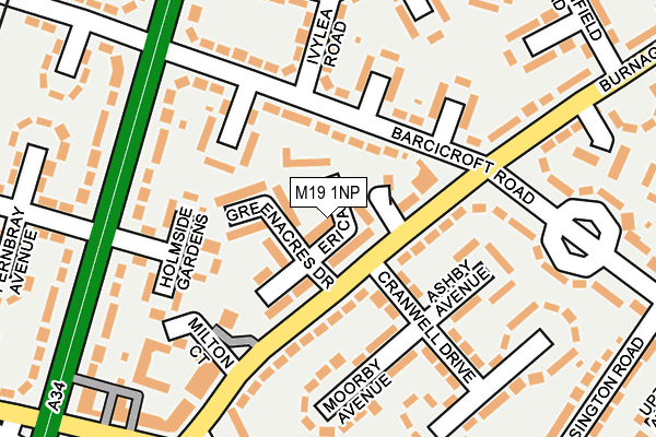 M19 1NP map - OS OpenMap – Local (Ordnance Survey)