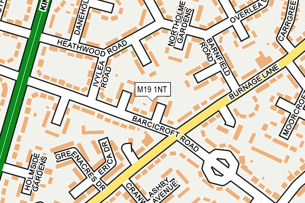 M19 1NT map - OS OpenMap – Local (Ordnance Survey)