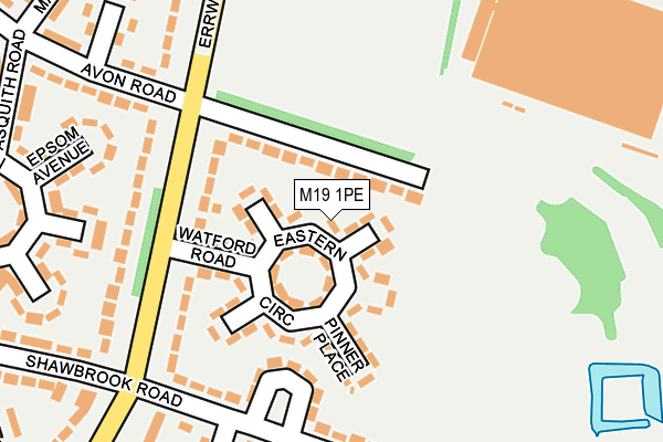 M19 1PE map - OS OpenMap – Local (Ordnance Survey)