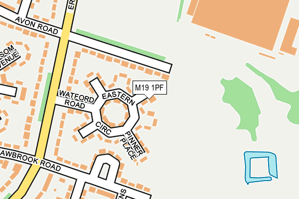 M19 1PF map - OS OpenMap – Local (Ordnance Survey)