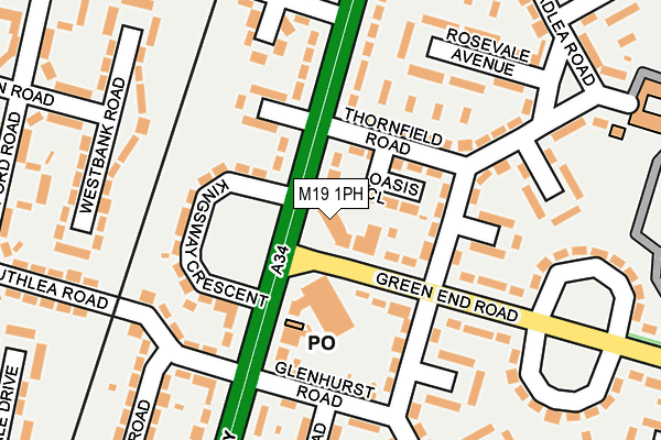 M19 1PH map - OS OpenMap – Local (Ordnance Survey)