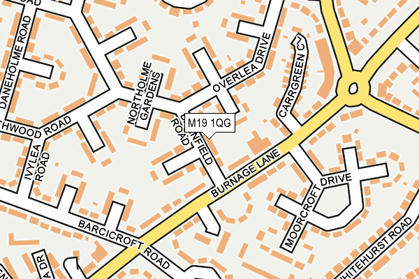 M19 1QG map - OS OpenMap – Local (Ordnance Survey)