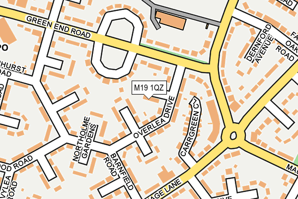 M19 1QZ map - OS OpenMap – Local (Ordnance Survey)