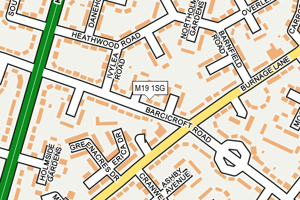 M19 1SG map - OS OpenMap – Local (Ordnance Survey)