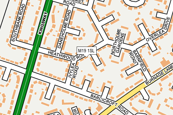 M19 1SL map - OS OpenMap – Local (Ordnance Survey)