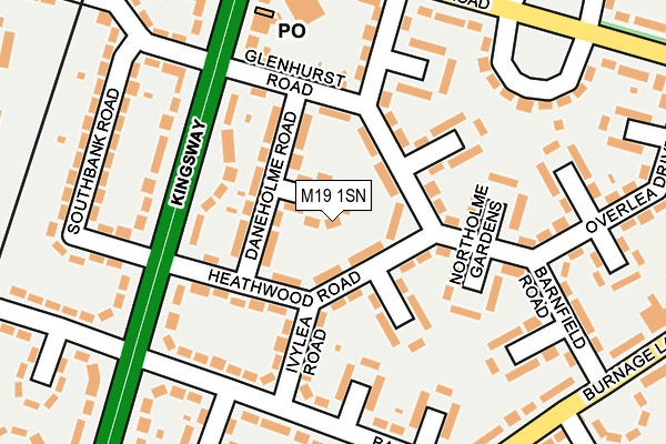 M19 1SN map - OS OpenMap – Local (Ordnance Survey)