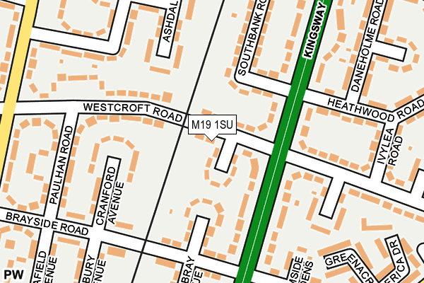 M19 1SU map - OS OpenMap – Local (Ordnance Survey)
