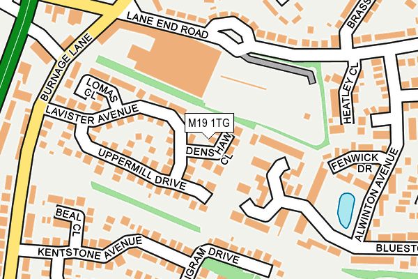 M19 1TG map - OS OpenMap – Local (Ordnance Survey)