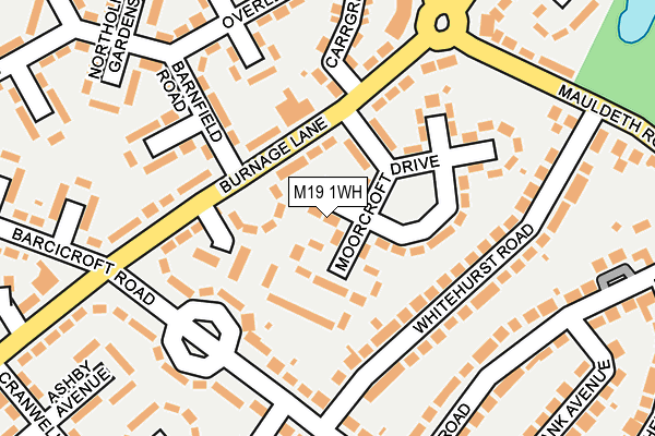 M19 1WH map - OS OpenMap – Local (Ordnance Survey)