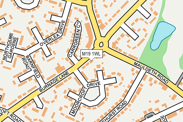 M19 1WL map - OS OpenMap – Local (Ordnance Survey)