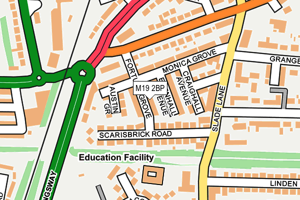 M19 2BP map - OS OpenMap – Local (Ordnance Survey)