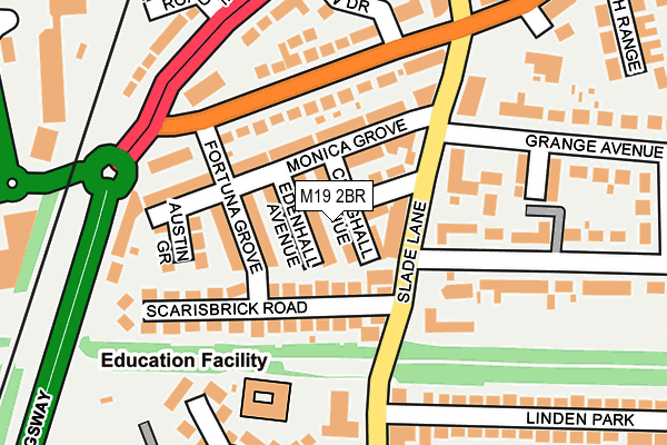 M19 2BR map - OS OpenMap – Local (Ordnance Survey)