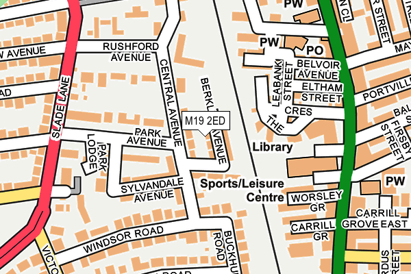 M19 2ED map - OS OpenMap – Local (Ordnance Survey)