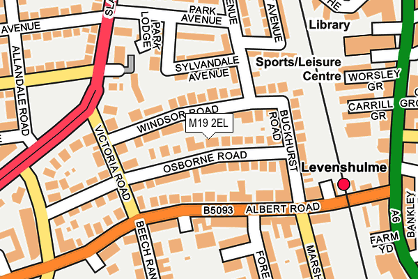 M19 2EL map - OS OpenMap – Local (Ordnance Survey)