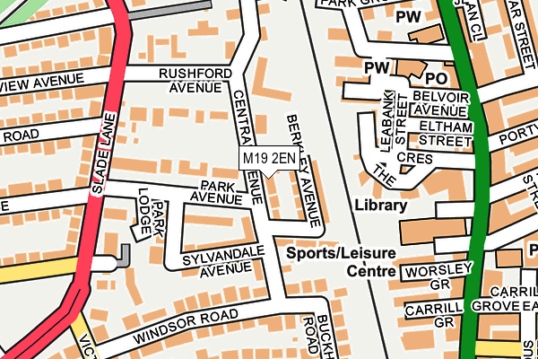 M19 2EN map - OS OpenMap – Local (Ordnance Survey)